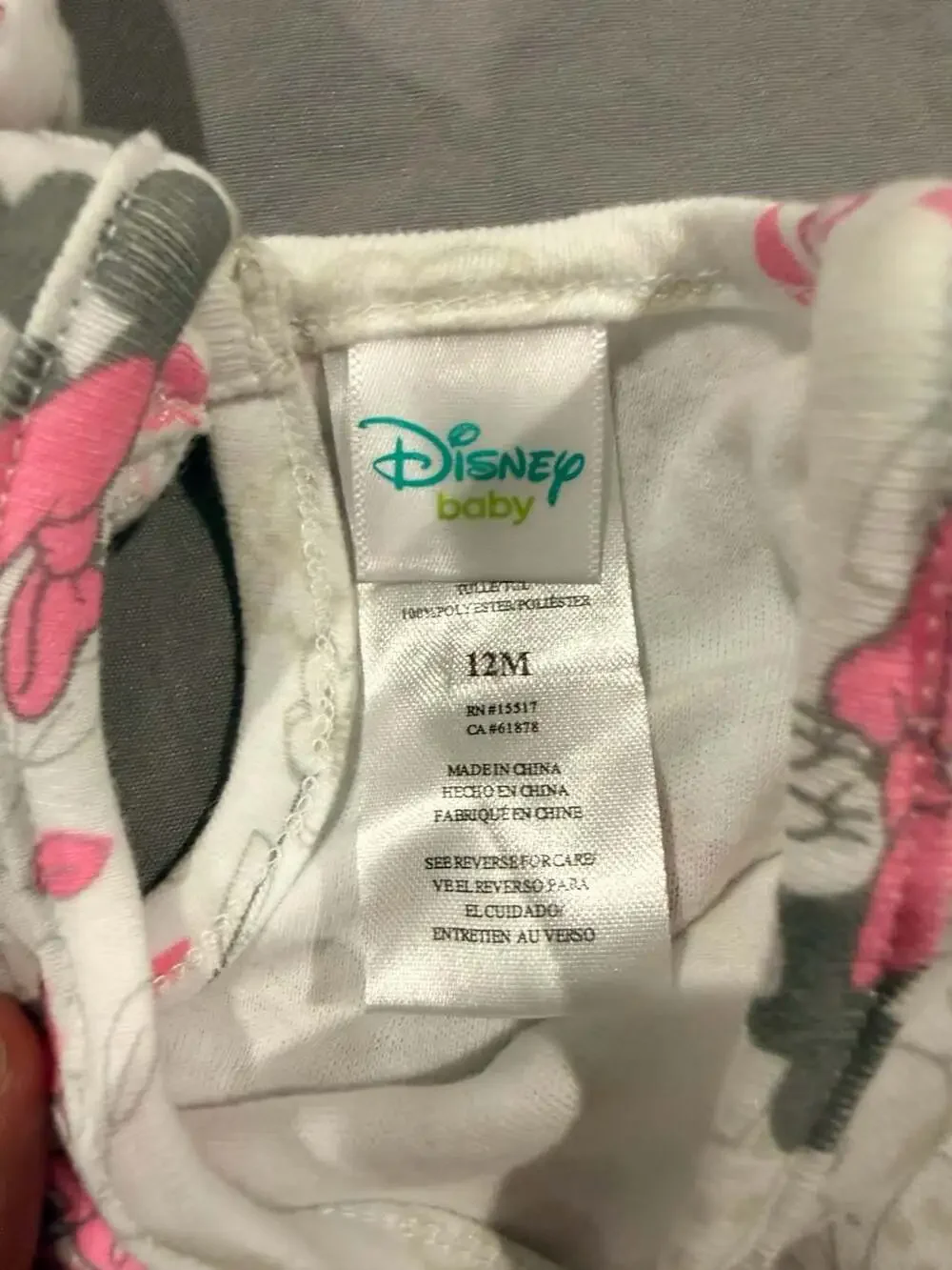 Disney Baby Minnie Mouse Tutu Dress Size 12M White Pink